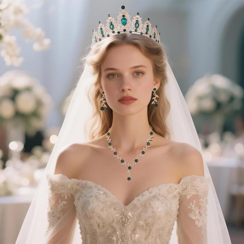 Kamirola Tiaras and Crowns for Women,Tiaras Earrings Necklace, Crystal Bridal Jewelry Set, Costume Party Halloween Prom Pageant Jewelry for Women(TR45) - Image 4